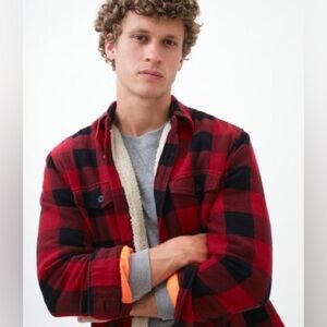 Aeropostale Men’s Buffalo Plaid Sherpa-Lined Jacket Coat S